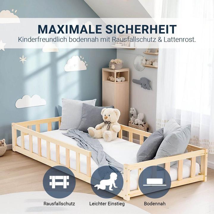 Produktbild Juskys Kinderbett mit Matratze & Lattenrost (90 x 200 cm)