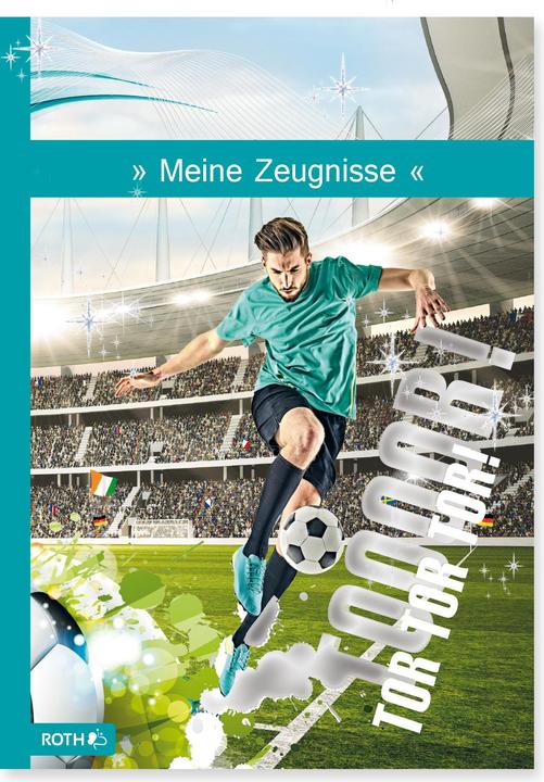 Produktbild Roth Zeugnismappe mit Design und Effektfolie, A4, Folie, 10 Einlagen, Fussballstar (A4, 10 x)