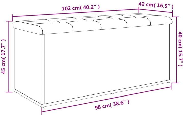 Produktbild VidaXL Sitzbank mit Stauraum Braun Eiche 102x42x45 cm (42 cm)