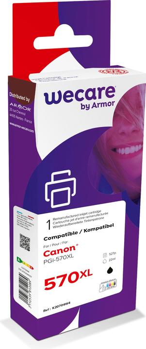 Actual product image Wecare Ink XL rebuilt black PGI570XLB for Canon PIXMA MG5750 25ml (FC)