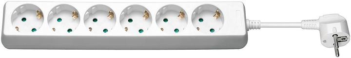 Actual product image MicroConnect 6-way Schuko Socket 5M White (6 x, CEE 7/3, 5 m)