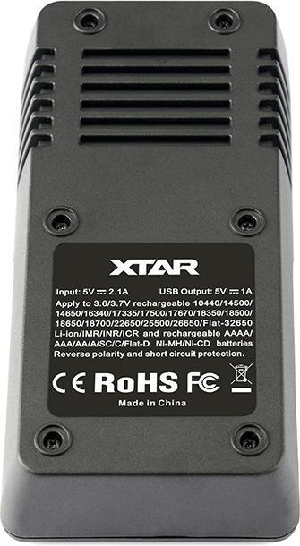 Actual product image Xtar VC2 Micro USB Charger, Li-Ion, 2 slot, LCD Display (1 pcs., AAA, Battery + charger)