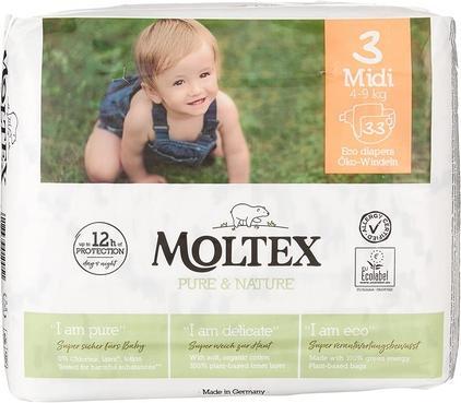 Produktbild Moltex Öko Öko Windeln, Midi (4-9 kg) (Gr. 1, 33 Stück)