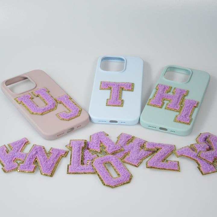 Produktbild PhoneLook Sticker Aufkleber für Handy/Tablet/Computer 3D gestickt Violett Buchstabe B
