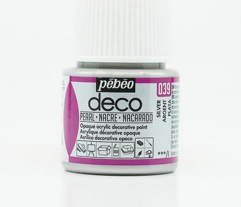 Produktbild Pebeo Deco Perlmutt Acrylfarben (Silber, 45 ml)