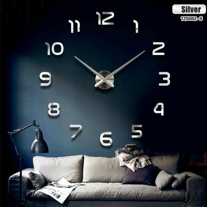 Produktbild Ikonka Grosse Wanduhr 80-120cm, silber (31 cm)