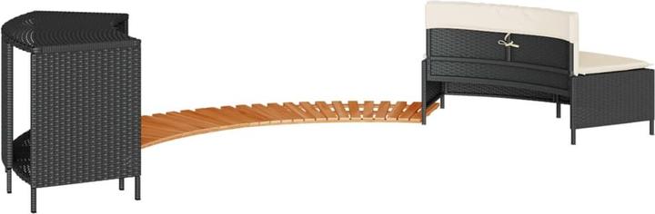 Produktbild VidaXL Whirlpool Umrandung Poolumrandung Poolverkleidung Schwarz Poly Rattan