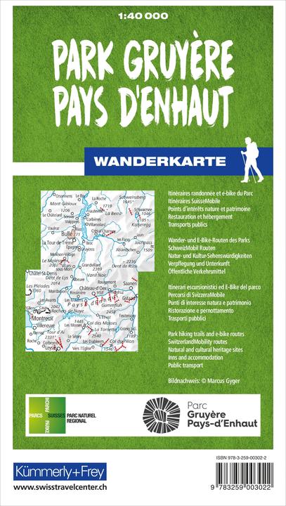 Produktbild Parc Gruyère Pays-d/'Enhaut Wanderkarte 1:40 000 (Multilingual, Collectif, 2021)
