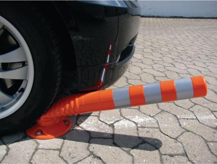 Produktbild HP Autozubehör Sperrpfosten TPU orange/weiss Ø 80 mm zum Aufschrauben m.Befestigungsmaterial Höhe über Flur 750 mm