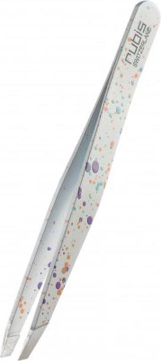 Actual product image Rubis Pinzette Actionpainting schräg, weiss, Inox