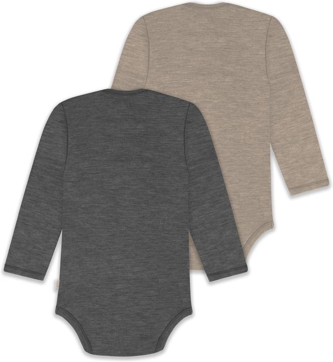 Actual product image Normani 2-pack baby merino bodysuit long sleeve "Auckland" - 9381 (74)