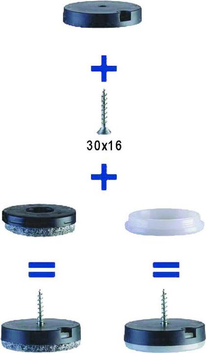 Immagine prodotto Werkstarck Sottopiedini - Basis Modell nera ø 50 (Aliante universale, 4 Pezzo/i)