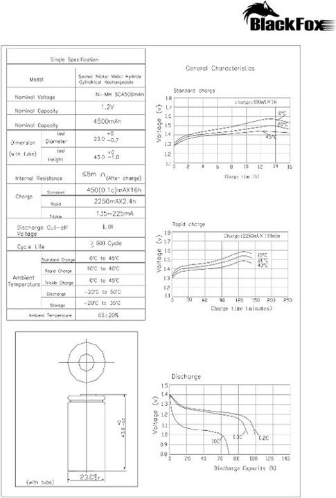 Image du produit AccuCell Sub-C NiMH Akku mit Lötfahne Z-Form (1.20 V, 4500 mAh)