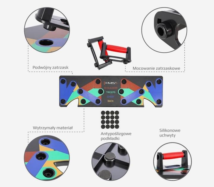 Produktbild HMS Pu10 Rot Multifunktionales Push-Up-Board