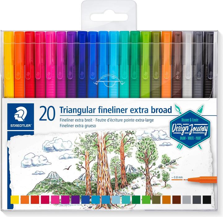 Produktbild Staedtler 338 Broadliner triplus Box 20 ST (Mehrfarbig, 20 x)