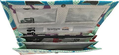 Produktbild Bekos Upcycling - Damen Geldbörse aus recycelten Fischfuttersäcke light green