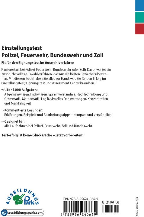 Actual product image Einstellungstest Polizei, Feuerwehr, Bundeswehr und Zoll (German, Mery Marcus, Kurt Guth, 2018)