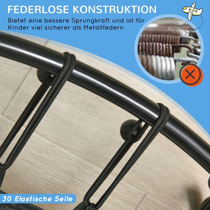 Produktbild Swisshandel24 Trampolin Kindertrampolin Sicherheitsnetz Ø140cm Basketballkorb Basketball 20 Bälle 3-10 Jahre Blau (140 cm)
