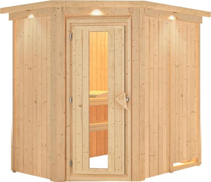 Immagine prodotto Karibu Sauna Caspin ingresso ad angolo, cornice (Senza forno)