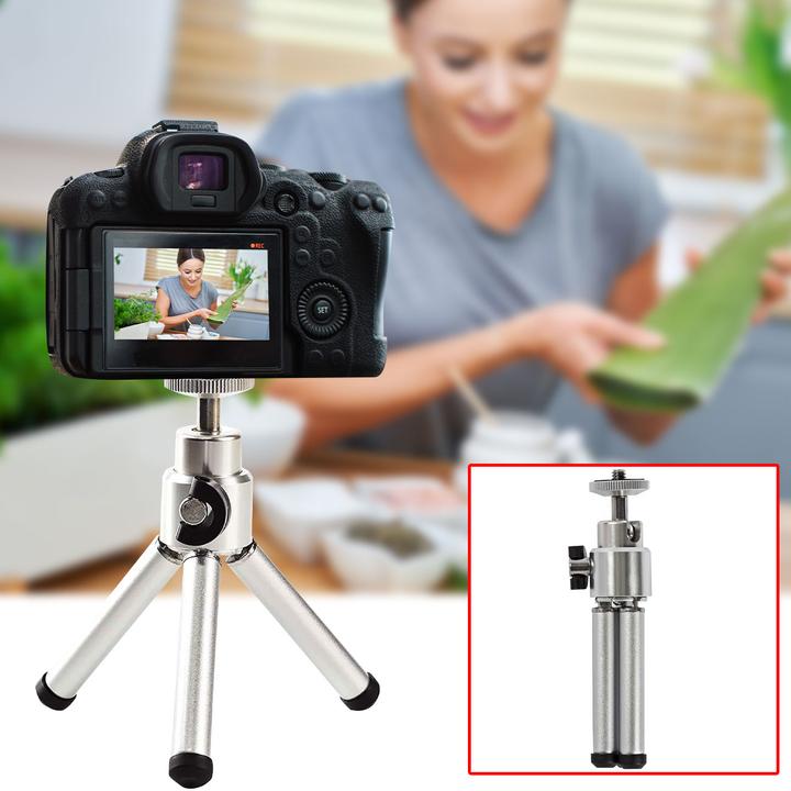 Actual product image Nedis Mini Tripod Pan and Tilt Max. 0.8 kg 13.4 cm Black/Silver 11.0 cm Silver, TPOD (Metal)