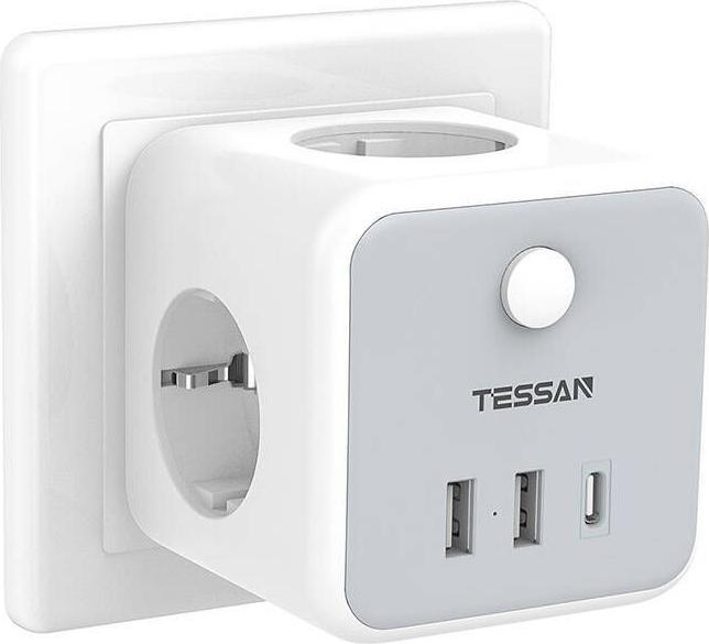 Actual product image Tessan Wall socket TS-301-EN-C (USB, CEE 7/4, 6 x)