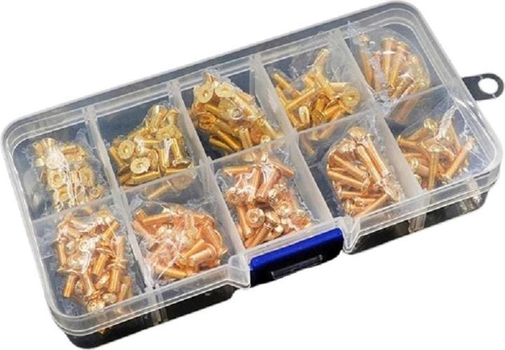 Actual product image Yeah Racing Screw box M3 12.9G Gold-coloured coated (1 Screws per piece)