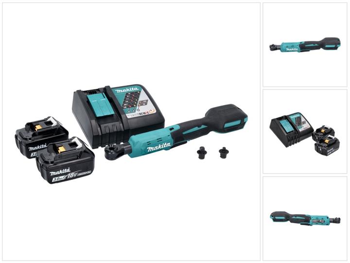 Actual product image Makita DWR 180 RF Battery ratchet screwdriver 18 V 47.5 Nm 1/4" 3/8" + 2x battery 3.0 Ah + charger (1/4", 3/8")