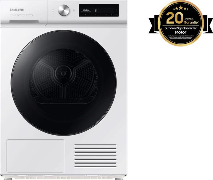 Image du produit Samsung DV90BB7445GWS2 blanc / bandeau blanc / porte vitrée noire (9 kg)