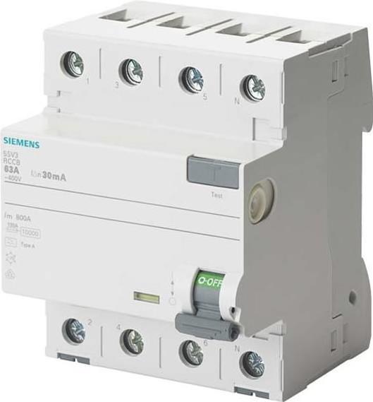 Image du produit Siemens SIEM 5SV3647-6 Disjoncteur différentiel TYPE A 80/4 300MA 4TE