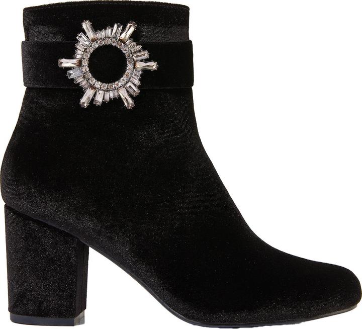 Produktbild Joe Browns Velvet Diamanté Buckle Chunky Ankle Boots (38)