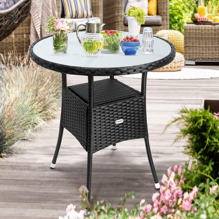 Image du produit Casaria Set de balcon en poly rotin (60 cm)