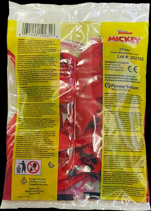 Actual product image Pionneer Red Balloons Mickey Mouse (6 x)