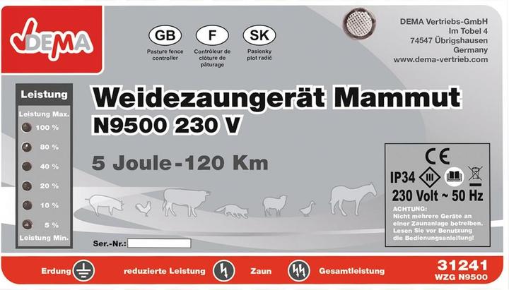 Image du produit Dema Electrificateur Electrificateur 230V Mammut N9500