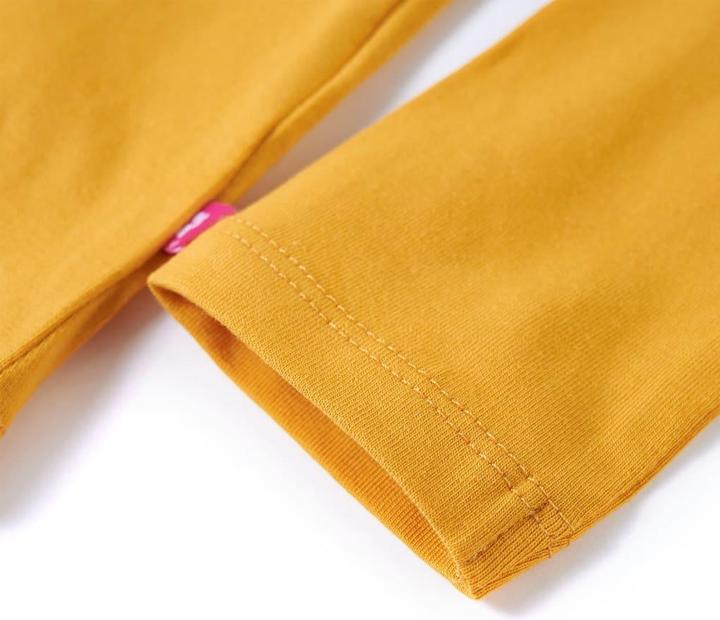 Actual product image VidaXL Children's long-sleeved shirt dark ochre 104,Material: 95 (104)