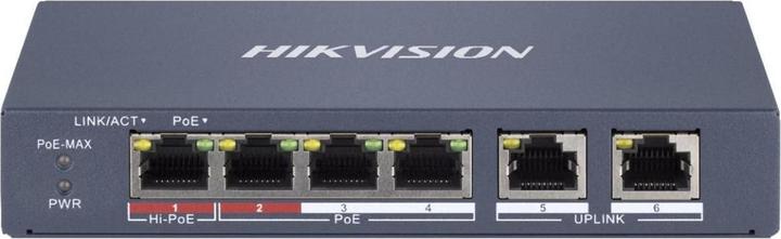 Actual product image Hikvision DS-3E1106HP-EI Managed Switch PoE (6 Ports)