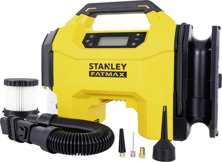 Actual product image Stanley SXVI02001 Akku-Kompressor 10 bar 12 V Adapter zum Betrieb per Kabel, Di