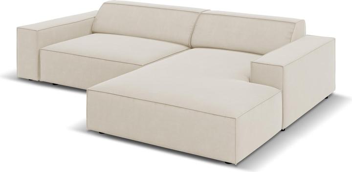 Image du produit Micadoni Canapé D'Angle Droit Modulaire Velours, "Jodie", 3 Places, 224x166x70Fabriqué en Europe (Canapé d'angle)