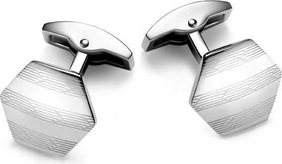 Caran d'Ache Manschettenknöpfe Chevron Edelstahl (Rostfreier Stahl)