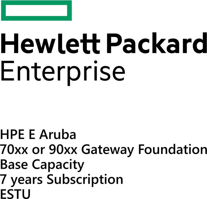 HPE E Aruba 70xx or 90xx Gateway Foundation Base Capacity 7yr Subscription E-STU (75 Geräte)