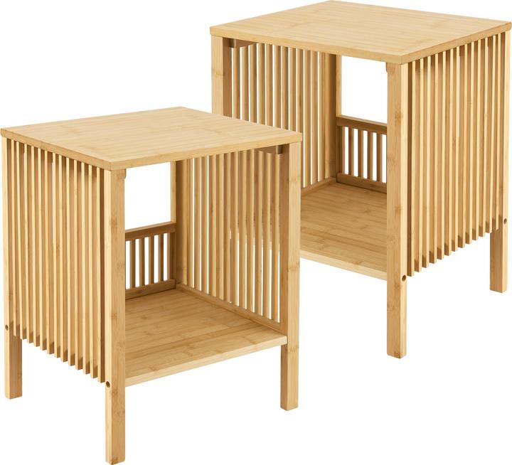 Produktbild En.Casa Beistelltisch Varde 50x39x33 cm 2er Set Bambus Natur
