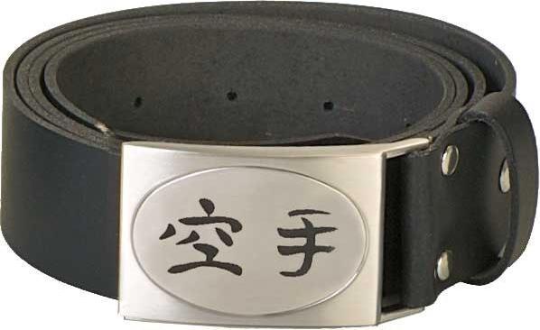 Image du produit Ju-Sports Ceinture en cuir véritable avec gravure Kanji Karaté