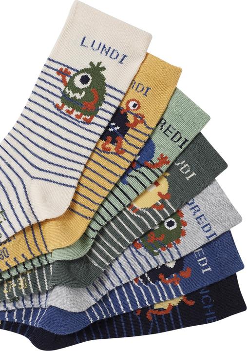 Image du produit Vertbaudet Pack de 7 chaussettes garçon avec monstre (paquet de 7, 27, 30)
