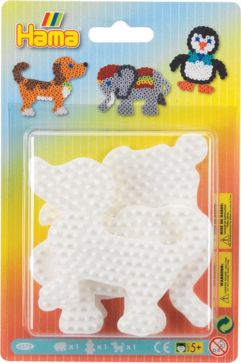 Productafbeelding Hama Perlen Strijkkralenbordjes - Olifant, Pinguïn, Hond