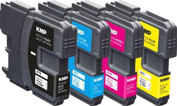 Produktbild KMP B77V Vorteilspack BK/C/M/Y kompatibel mit Brother LC-980 (M, C, Y, BK)