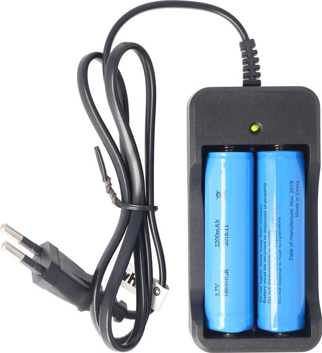 Actual product image AccuCell Ladegerät für 1 oder 2 Stück 18650 Li-ion Akku, 17670 Li-ion Akku (Chargers without battery)