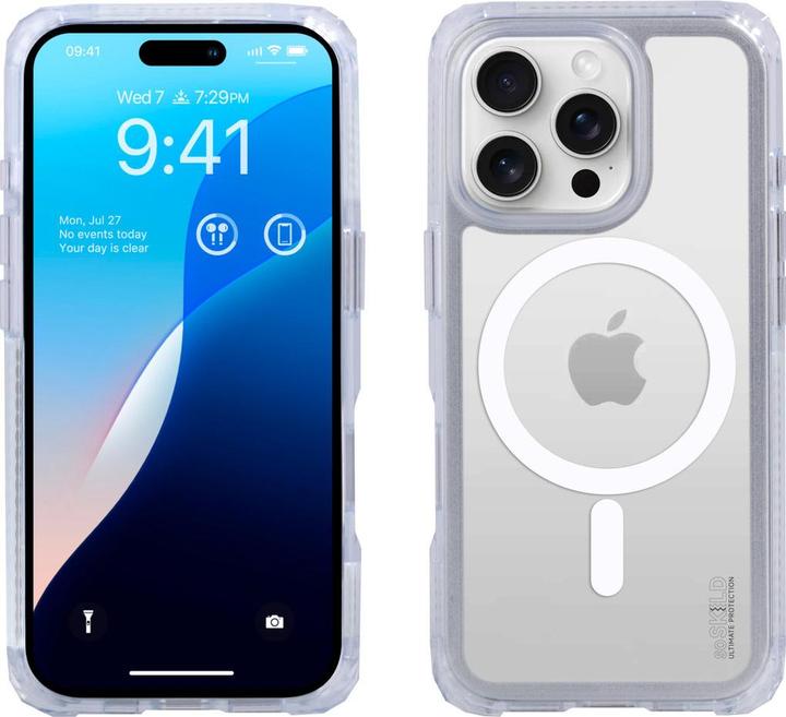 Actual product image SoSkild Apple iPhone 16 Pro Defend Case Magnetic Ring Transparent (Apple iPhone 16 Pro)