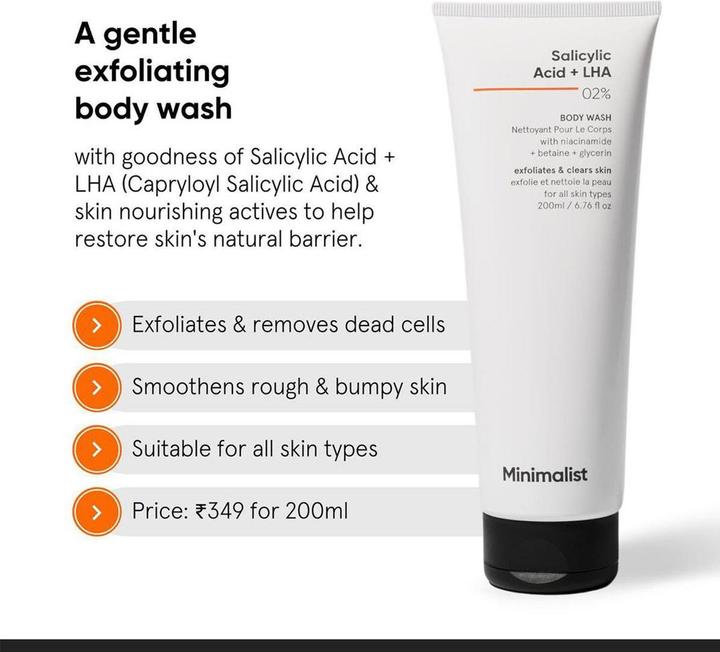 Image du produit Minimalist Salicylic Acid + LHA 02% Body Wash (200 ml)