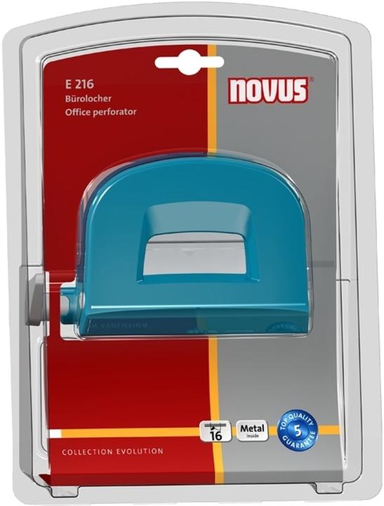 Actual product image Novus Punch E216 turquoise in blister pack