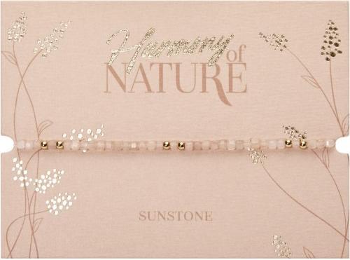 Immagine prodotto HCA Armband - "Harmony of nature" - Sonnenstein - vergoldet (17 cm, Gemma combinata con sfere di acciaio inossidabile)