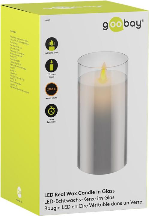 Immagine prodotto Goobay Candela di cera reale a LED, 75x 150 mm (1 x)